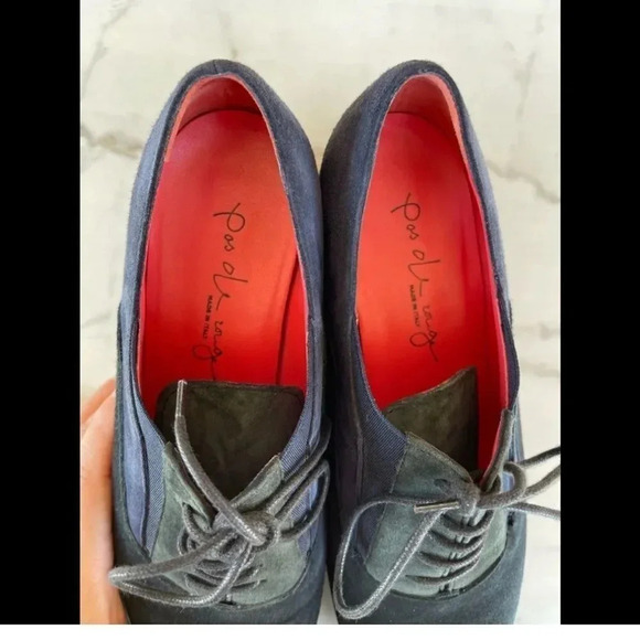 Pas de Rouge suede colorblock oxfords shoes size 39/9 - Picture 3 of 6